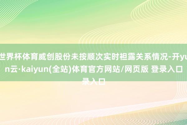 世界杯体育威创股份未按顺次实时袒露关系情况-开yun云·kaiyun(全站)体育官方网站/网页版 登录入口