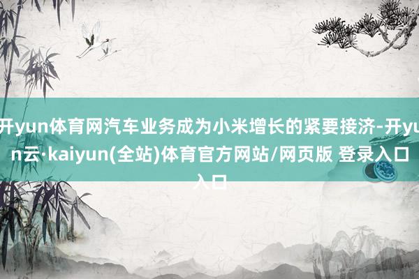 开yun体育网汽车业务成为小米增长的紧要接济-开yun云·kaiyun(全站)体育官方网站/网页版 登录入口